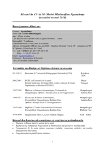 CV du Coordonnateur — page 1