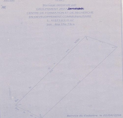 Plan cadastral du terrain de 4 ha