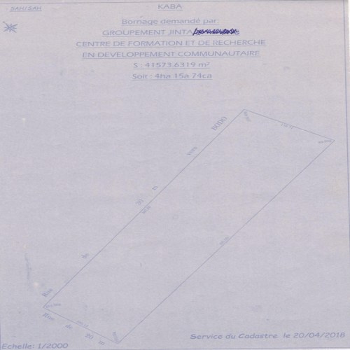 Plan cadastral du terrain de 4 ha