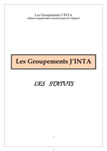 Statuts des Groupements J’INTA — page 1