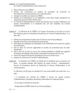 Statuts et Règlement intérieur du CFRDC — page 5