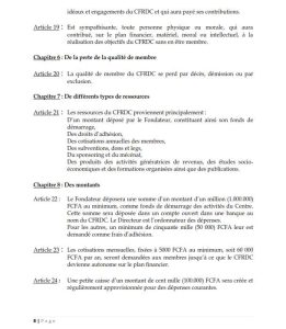 Statuts et Règlement intérieur du CFRDC — page 8