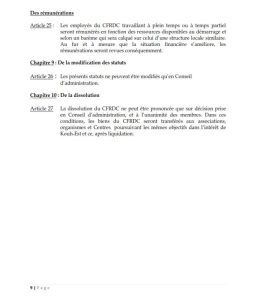 Statuts et Règlement intérieur du CFRDC — page 9